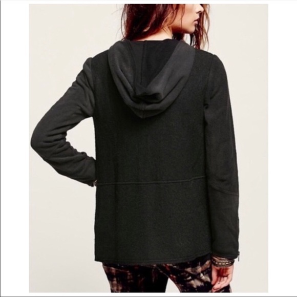 Free People Black Drippy Wool Jacket XS - Picture 4 of 10